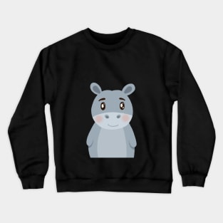 Baby Hippo Illustration Crewneck Sweatshirt